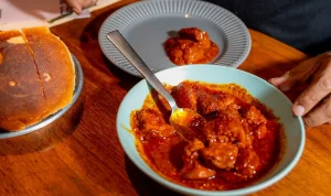 Pork Vindaloo served with Goan pao